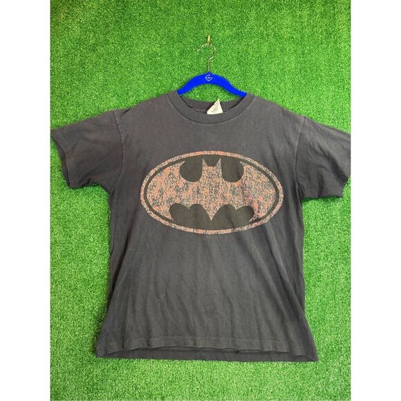Vintage 1990s Batman Logo T-Shirt Men’s Size Large Made in‎ USA Single Stitch - Picture 1 of 8